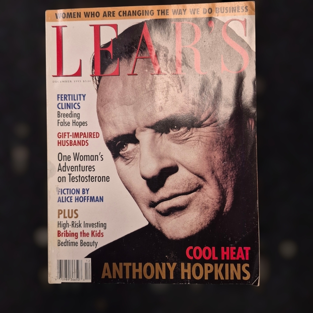 Lear’s Magazine Dec 1993 Anthony Hopkins Cover Absolut Vodka Harmony‎ Ad